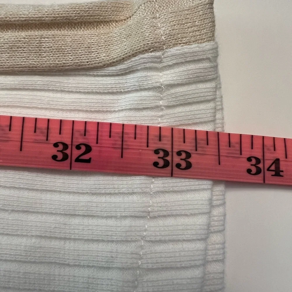 Zara ribbed pants leggings NWT cream w/ beige stripe down outseams 13/14 junior - Picture 10 of 12